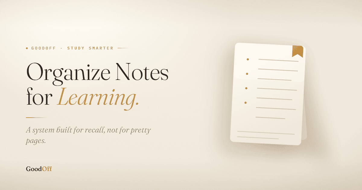 How to Organize Notes for Learning (Not Just for Looking Pretty)