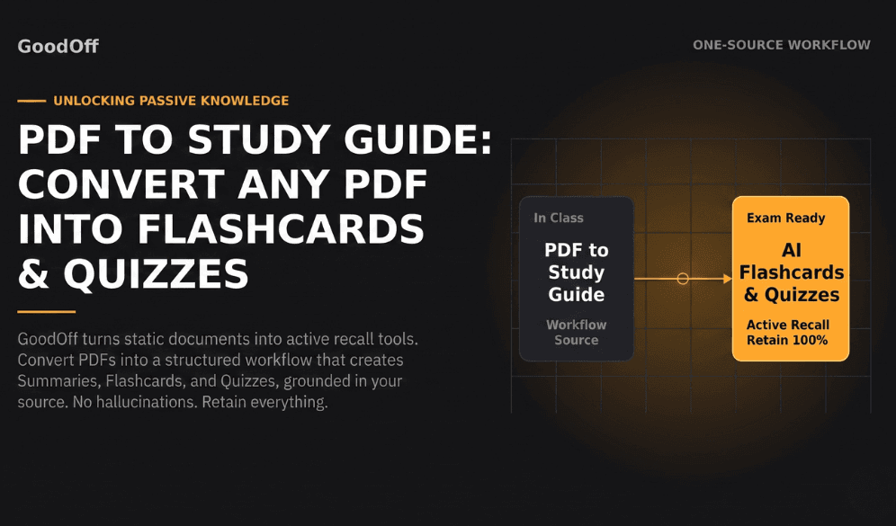 PDF to Study Guide: Convert Any PDF into Flashcards & Quizzes